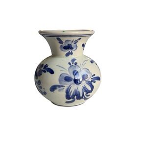 Vintage Hand Painted Delfts Blue Bud Vase 3.5" Tall